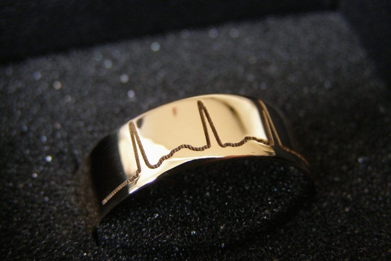 Gouden ECG ringen / Hartslag ring