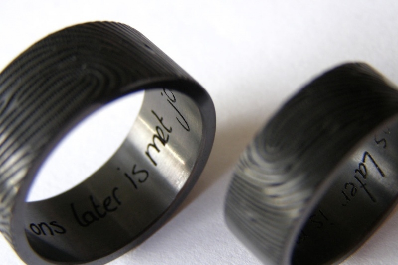 Zirkonium ringen met vingerafdruk 180c