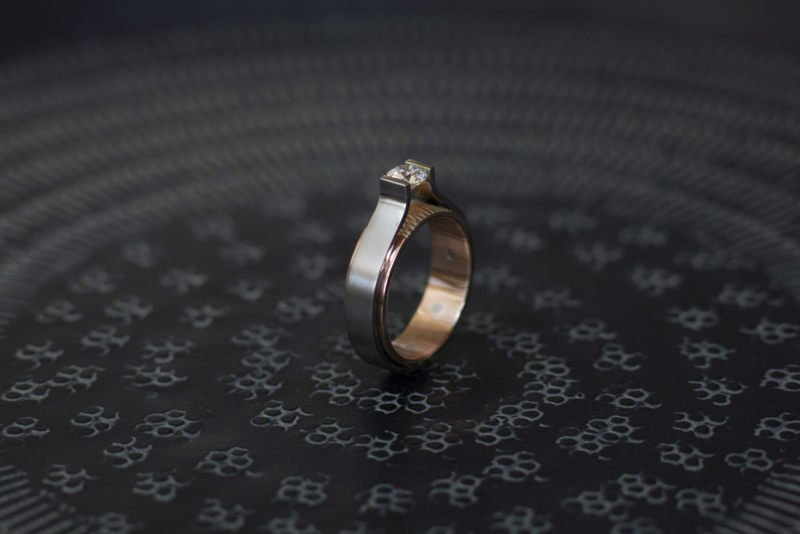 Titanium solitair ring met Diamant