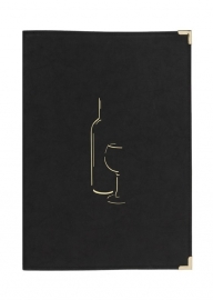 Zwarte wijnkaart Classic A4 (MC-CRWC-BL)