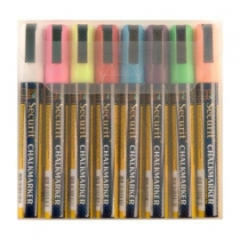 Etui met 8 stuks dunne krijtstiften in div. kleuren (SMA510-V8)