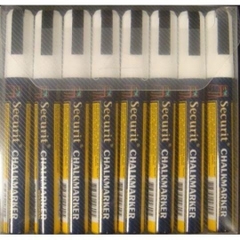 Etui met 8 stuks dunne witte krijtstiften (SMA510-V8-WT)