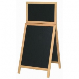 Stoepbord met Topbord Blank hout Deluxe 120x55 cm (SDT-B-120)