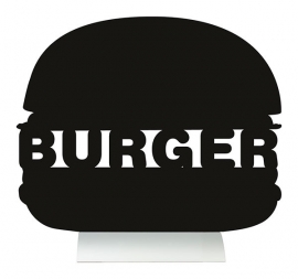 6x tafel-krijtbordje aluminium voet Hamburger (FBTA-BURGER)