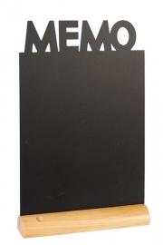 6x tafel-krijtbordje op Blank houten voet Memo (FBT-MEMO)