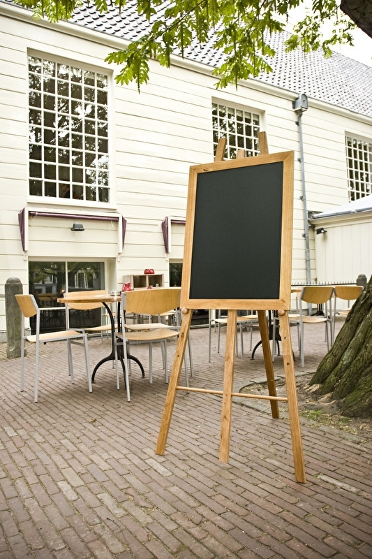 Teak houten schildersezel 165 cm (EZL-TE-165) | Schildersezel met krijtbord | Horeca Menuborden Krijtborden