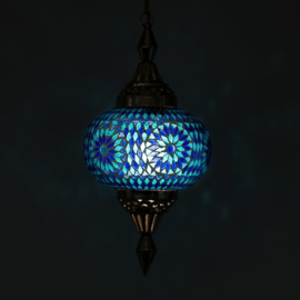 Hanglamp - Pompoen | Glasmozaiek - blauw