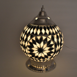 Tafellamp S - Glasmozaiek | zwart wit
