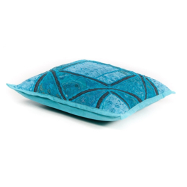 Patchwork - sierkussen | Turquoise