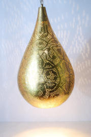 Hanglamp filigrain - druppel | vintage goud