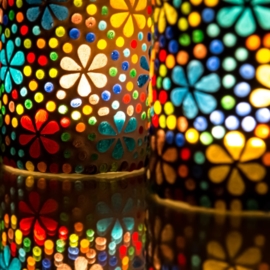 Waxinehouder - cilinder glasmozaiek | Flower Power