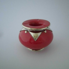 Marokkaanse asbak Sahara L - rood/zilver