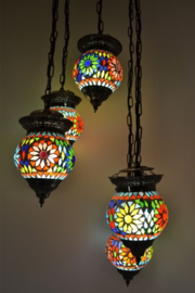 Hanglamp - 5 bollen | Multicolor Mozaiek