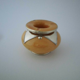 Marokkaanse asbak Sahara L - geel/zilver