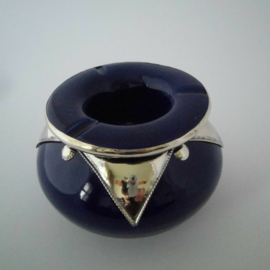 Marokkaanse asbak Sahara L - blauw/zilver