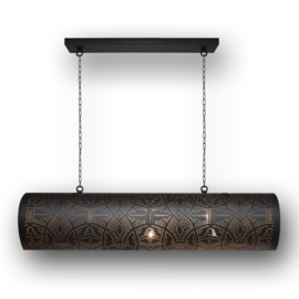 Hanglamp filigrain - horizontaal | zwart/goud