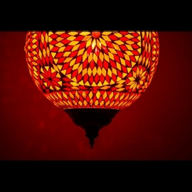 Hanglamp L - Glasmozaiek TD | rood/oranje