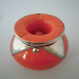 Marokkaanse asbak Sahara L - oranje/zilver