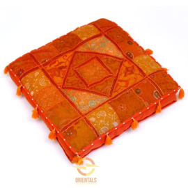 Vloerkussen patchwork | Oranje