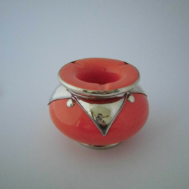 Marokkaanse asbak Sahara L - oranje/zilver