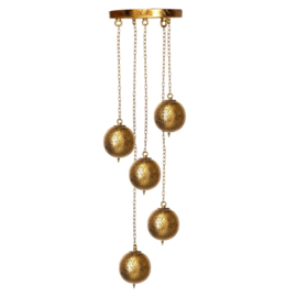 Hanglamp filigrain - 5 bollen | vintage goud