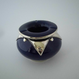 Marokkaanse asbak Sahara L - blauw/zilver