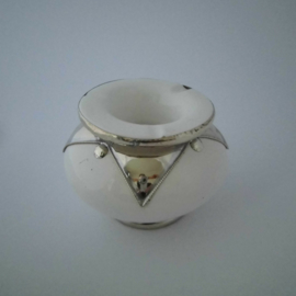 Marokkaanse asbak Sahara L - wit/zilver