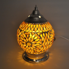 Tafellamp S - Glasmozaiek | bruin