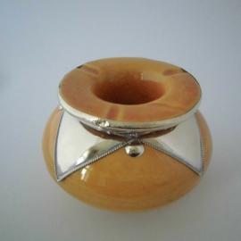 Marokkaanse asbak Sahara L - geel/zilver