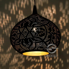 Hanglamp filigrain - klein | zwart/goud