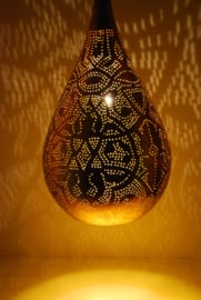Hanglamp filigrain - druppel | vintage goud