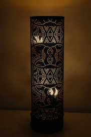 Vloerlamp filigrain - cilinder | zwart goud - 160 cm