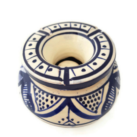 Asbak - groot | blauw/wit