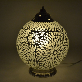 Tafellamp L - Glasmozaiek | wit
