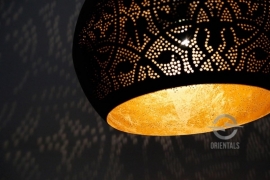 Hanglamp filigrain - bol | zwart/goud