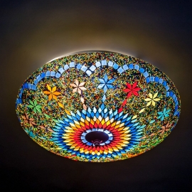 Plafonnière M - Glasmozaiek | multicolor beads