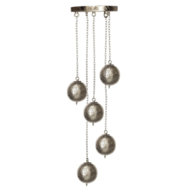Hanglamp filigrain - 5 bollen | vintage zilver