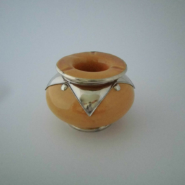 Marokkaanse asbak Sahara L - geel/zilver