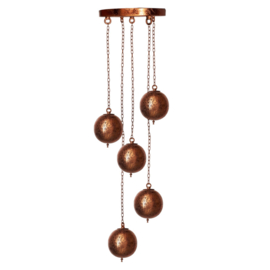 Hanglamp filigrain - 5 bollen | vintage koper