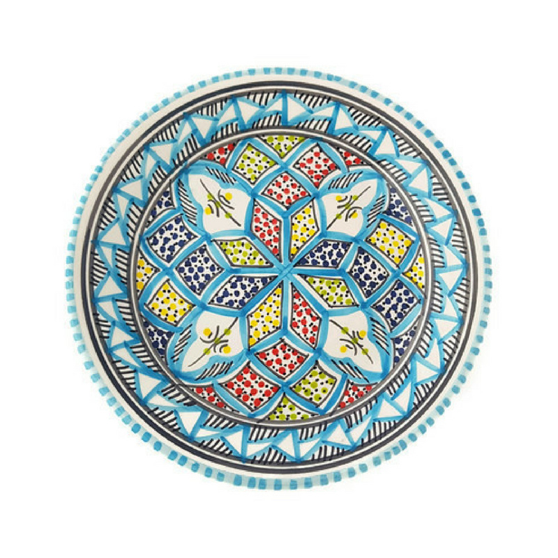 heet Verbergen Begrijpen Bord turquoise blue - 25 cm | Tunesische borden | El Kantra | Marokkaanse  lifestylewinkel