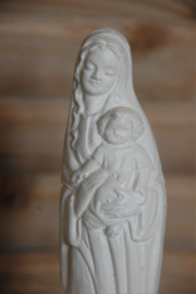 Brocant beeldje Maria met kind. Hoogte 20 cm.