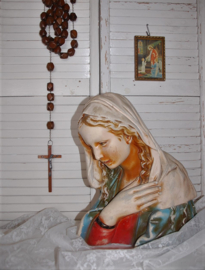 Brocante buste Maria., in sprekende kleuren