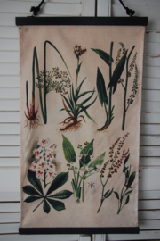 Leuk vintage wandkleed, met botanische afbeeldingen