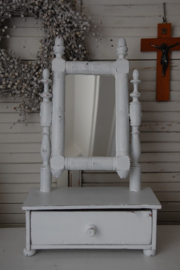 Brocante spiegelopzet met lade en kantelbaar spiegeltje