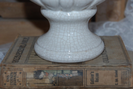 Brocante bloempot met cracquelé motief