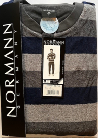 Normann heren badstof pyjama grijs/blauw (48/50/52)