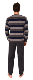 Normann heren badstof pyjama grijs/blauw (48/50/56)