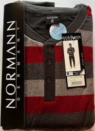 Normann heren badstof pyjama grijs/rood (50 t/m 58)