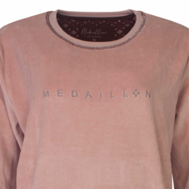 Medaillon dames velours pyjama roze (2404A) XL en XXL