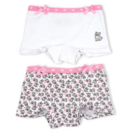 Funderwear meisjes setje poesje wit (92/98-116/122-128/134-140/146))